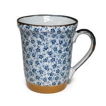 18 oz Blue Floral Ceramic Mug, 4¾-inch