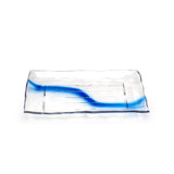 Clear Blue Streak Plastic Rectangular Plate 12"L