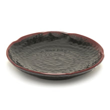 8¼″ Black & Brown Tenmoku Melamine Lotus-Shaped Plate