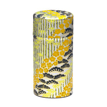 6″ Silver & Gold Botanical Washi Tea Canister with Inner Lid