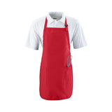 Apron Full Length w 2 Pocket, 3 Colors (White/Black/Red)