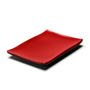 Melamine Rectangular Plate 8-3/8"X5-5/8", Black/Red