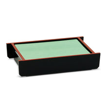 9" Black & Red Lacquer Soba Tray with Green Plastic Mat