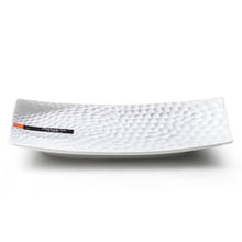 14″ × 8½″ White Ceramic Textured Rectangular Plate