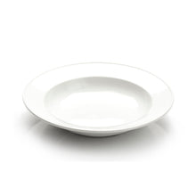 9″ White Ceramic Rimmed Shallow Soup Plate