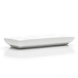 3-Compartment Sauce Plate 8"x3-1/2", White Ceramic