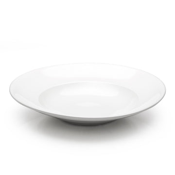 11-3/4" Round Deep Pasta Plate, White Ceramic