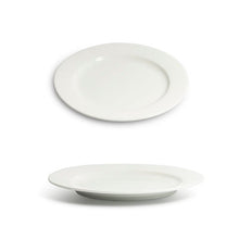 10¼″ White Ceramic Dinner Plate — Broad Rim