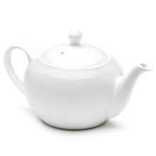 620 ml White Ceramic Teapot — Rounded Body & Lid