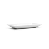 9-1/8"x5-1/8" Rectangular Deep Plate, White Ceramic