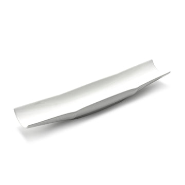 15-1/2" Bamboo Plate, White Ceramic