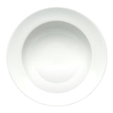 10-1/2" Round Wide Rim Bowl, White Ceramic