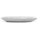 4-Compartment Boat Plate Deep 15"x7", White Ceramic