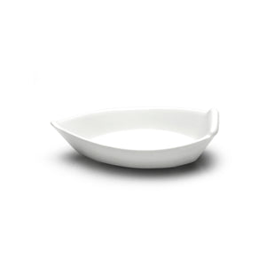 5-1/4"Lx3"W Boat Bowl, White Ceramic