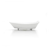 5-1/4"Lx3"W Boat Bowl, White Ceramic