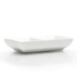 4"x2-3/4" Twin Sauce Dish, White Ceramic