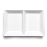 4"x2-3/4" Twin Sauce Dish, White Ceramic