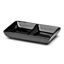 4 × 2¾ in Black Ceramic Twin Sauce Dish — A2653-B