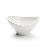 8-1/4"x7-1/4" Irregular Salad Bowl, White Ceramic