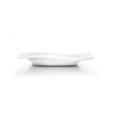6-1/8"x5-1/4" Wavy Square Coup Plate, White Ceramic