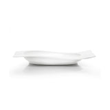 7-1/4"x6" Wavy Rectangular Coup Plate, White Ceramic
