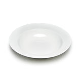10-1/2" Round Wide-Rim Bowl, White Ceramic