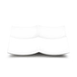 4-Compartment Square Plate 11-1/2", White Ceramic