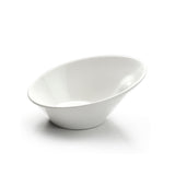 6-1/4"x5-3/4" Slanted Bowl, White Ceramic