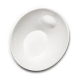 8-1/8"x7-1/8" Slanted Bowl, White Ceramic