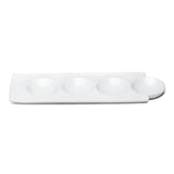 4-Compartment Plate 12"x4", White Ceramic
