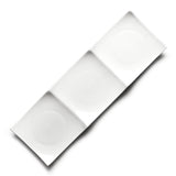 3-Compartment Square Plate 11"x3-1/2", White Ceramic