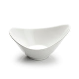 6-1/4"x4-5/8" Irregular Salad Bowl, White Ceramic