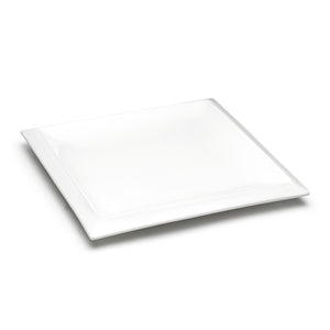 12" Square Plate, White Ceramic