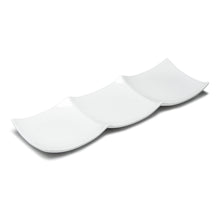 14⅞″ × 4⅞″ White Ceramic 3-Compartment Plate