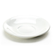 6″ White Porcelain Saucer — Recessed Cup Well