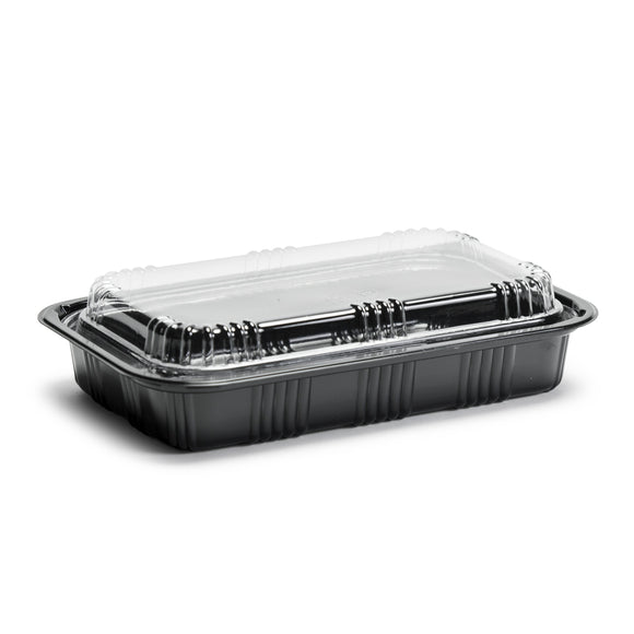 Sushi To-Go Container w/Lid (50Pc) (Black) 8-1/8