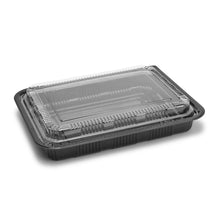 Sushi To-Go Tray with Clear Lid (50 pc) - Large Black, 10-3/8"