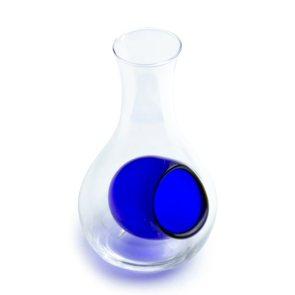 Blue Bulb Glass Sake Bottle 6.25
