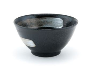 7.75"Dx4"H Porcelain Noodle Bowl, Black