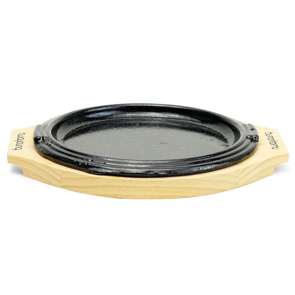 Oval Iron Steak Plate w/Wood Base (No.2) – Eden Restaurant Supply