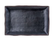 14½″ × 10″ Black & Brown Tenmoku Melamine Rectangular Plate