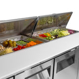 Turbo Air J Series Sandwich/Salad Unit, 3 Section, 18 Pans, 70"W