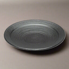 10″ Matte Black Porcelain Round Plate — 1½″ High