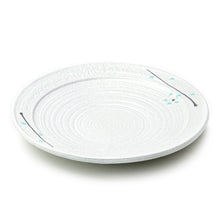 10″ White Aqua-Blossom Porcelain Round Plate — 1½″ High