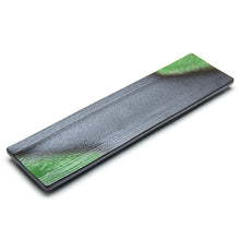 18.5″ × 5″ Black & Green Porcelain Rectangular Platter