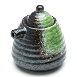 Porcelain Sauce Dispenser 3.5"H - 5 Oz, Black/Green