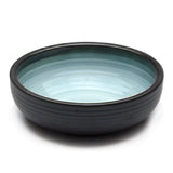 8"Dx2.5"H Porcelain Bowl, Reactive Glaze - Blue/Black