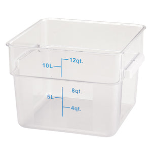 12Qt Square Food Storage Container w/ Measurements