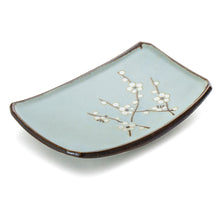 7¼ × 4¾ in Aqua Blossom Porcelain Plate — Q27-BP
