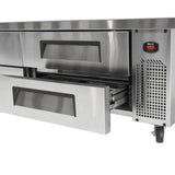 Turbo Air Super Deluxe Chef Base, Extended Top, 2 section, 4 Drawers, 89"W